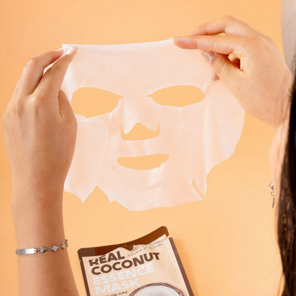 Mascarilla en velo antiedad para todo tipo de piel con Coco - Real Coconut Essence Mask - Image 4
